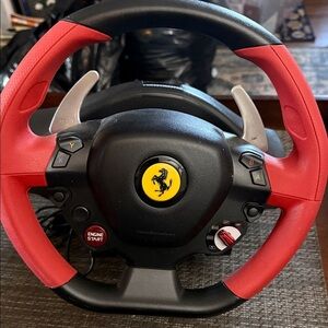 Ferrari 458 Spider Thrustmaster Red and Black Racing Wheel for Xbox. No pedals